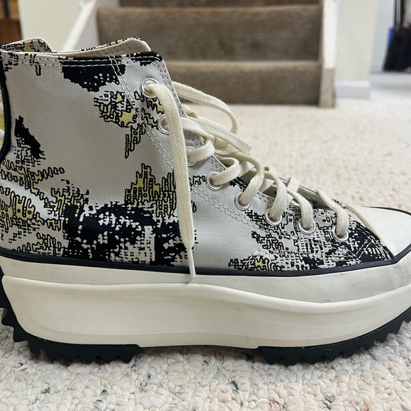 Converse Black, Yellow and Off-White Run Star Hike Platform High-Top Sneakers - Picture 3 of 6